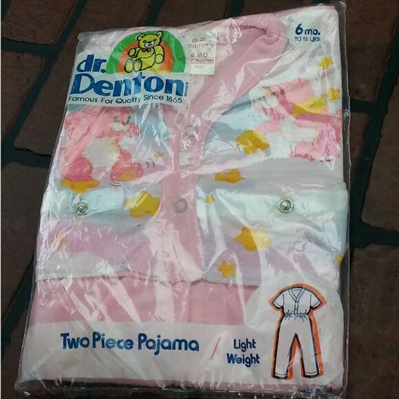 Dr Denton 6mos 2 Piece Pajama Set Bears Pink - Picture 1 of 4